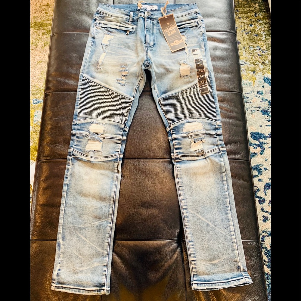 New - Biker distressed jeans